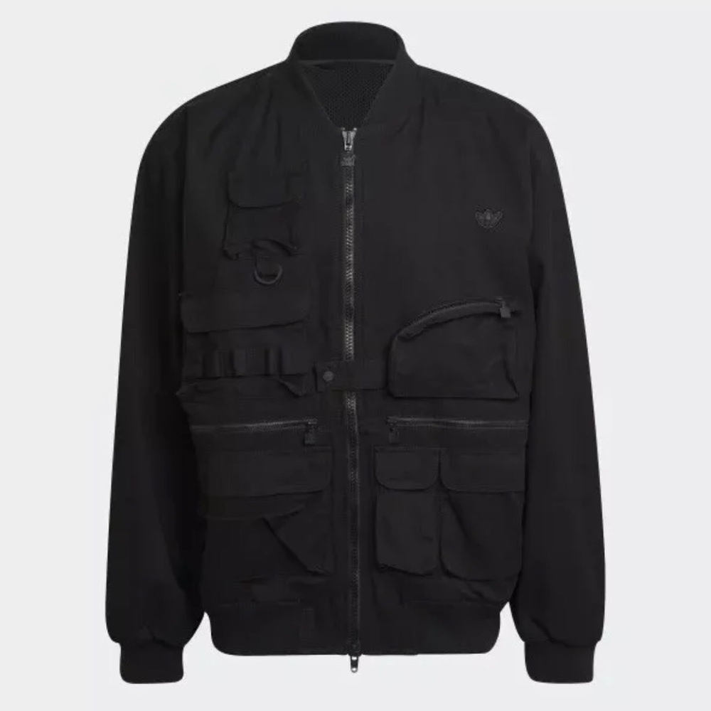 Adidas Originals Blue Version Men's Bomber Jacket Black XS  but fits like SMALL